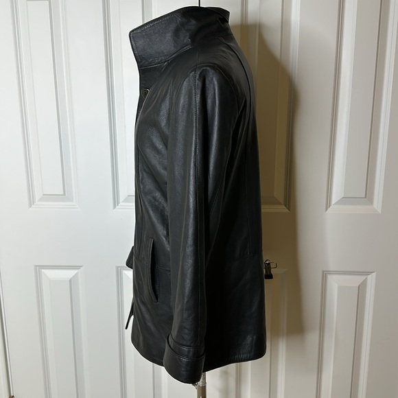 Hugo Boss Select Line Vintage Lambskin Leather Blazer Jacket Black Women’s Sz38 - Picture 4 of 11